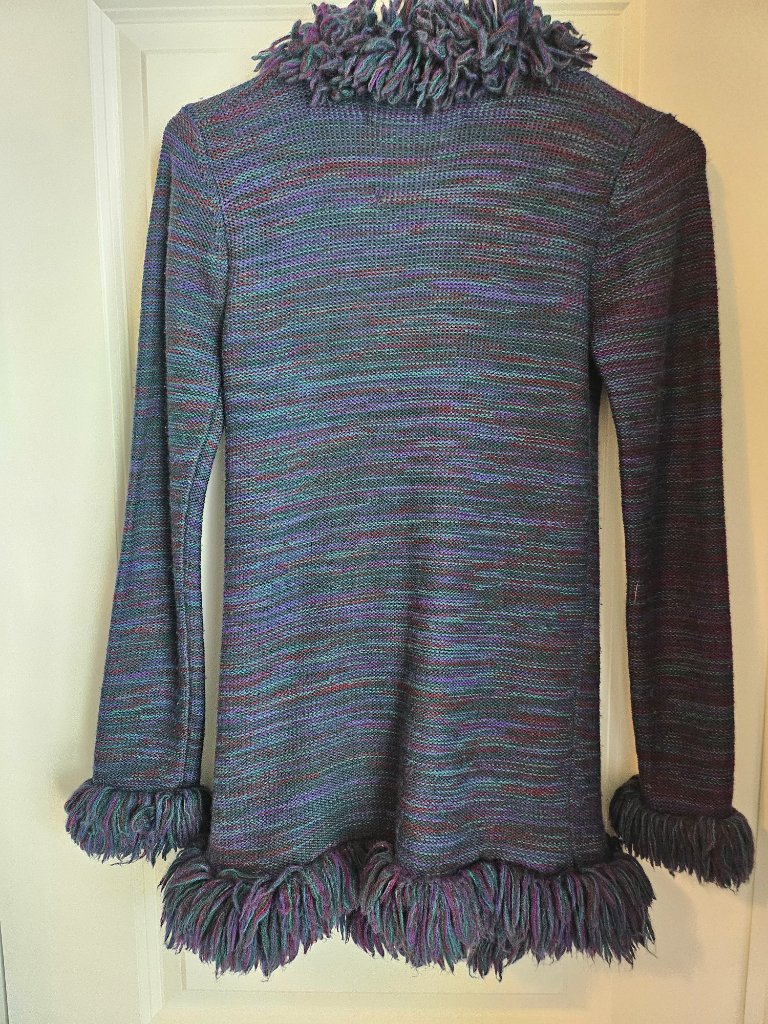 Vintage 1970s Yves Saint Laurent Fringe Wool Cardigan — image 2 of 6